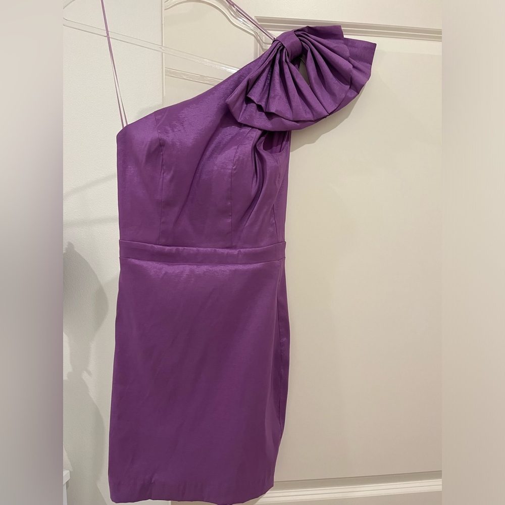 One Shoulder Purple Dress